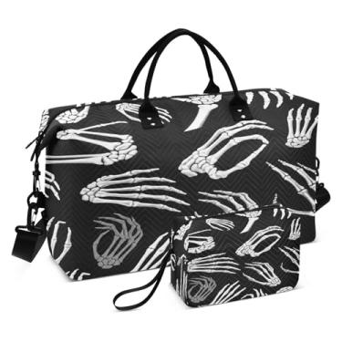 Imagem de CEBUGI Bolsa de mão de esqueleto acolchoada para mulheres, grande, bolsa de viagem de fim de semana, bolsas hospitalares para trabalho de parto e parto