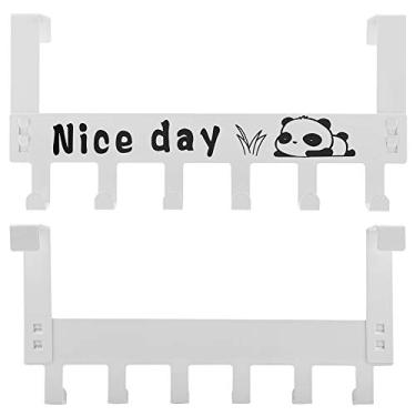 Imagem de GLOGLOW Gancho de Aço Carbono, 6 Ganchos, Branco, Economia de Espaço para Armário e Gabinete, 14,2 X 6,7 X 1,8 Polegadas sobre Gancho de Porta, Nan (Branco)