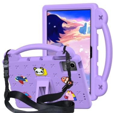 Imagem de QYiiD Capa infantil para tablet TCL NXTPAPER 11 modelo 9466X6 2023, capa protetora de EVA infantil à prova de choque com alça de suporte, alça de ombro, suporte para TCL NXTPAPER 11 polegadas, roxo