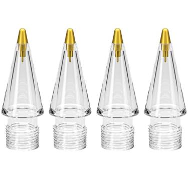 Imagem de COOSTART Pontas de substituição para Apple Pencil 2ª geração/1ª geração/USB-C/Apple Pencil Pro Generation, pontas de metal para Apple Pen compatíveis com estojo de transporte, pacote com 4