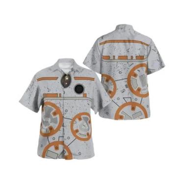 Imagem de Camisa Havaiana Colorida Masculina Casual Praia Aloha Oversized Manga 