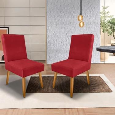 Imagem de Kit 2 Cadeiras Modernas para Cozinha e Sala de Jantar - Design Contemporâneo e Confortável(Vermelho)