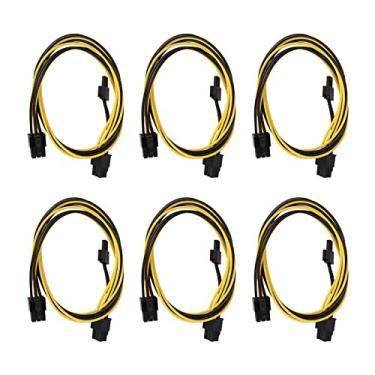 Imagem de Cryfokt Cabo de Alimentação PCIE Adaptador de Alimentação GPU de 6 Unidades PCIE 6 Pinos a 8 Pinos Macho para Cabos Macho para Fonte de GPU 300 W 18 AWG para TT OCZ Preto e Amarelo