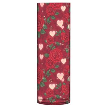 Imagem de CEBUGI Vaso de flor rosa vermelha 10 cm x 30 cm Vaso cilíndrico para flores, vaso transparente inquebrável para decoração de casa de festa de casamento