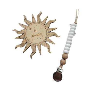 Imagem de Clipe De Chupeta De Silicone Cor Madeira Para Bebê, Mordedor Infantil,