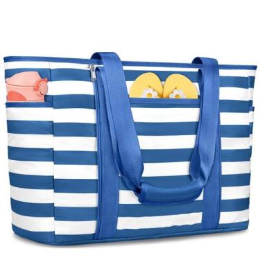 Imagem de Bolsa de Playa TEUEN Extra Grande Impermeable y Resistente a la Arena 