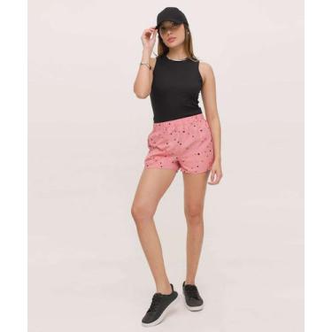 Imagem de Short Cintura Alta Feminino Estampa Poá Marisa-15472, Rosa, G