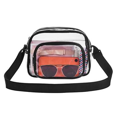Imagem de Oraben Bolsa carteiro transparente aprovada para estádios, bolsa transparente transversal para trabalho, treino, esportes, Preto, Large