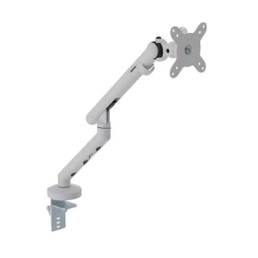 Imagem de Suporte para monitor de computador de tela única de 13 a 32 polegadas, suporte de elevação e elevação de braço de liga de alumínio com mola a gás (branco)