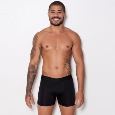 Imagem de Cueca Boxer Microfibra Lisa Cor:PretoTamanho:XG ou 3G ou GGG - Optiz, 