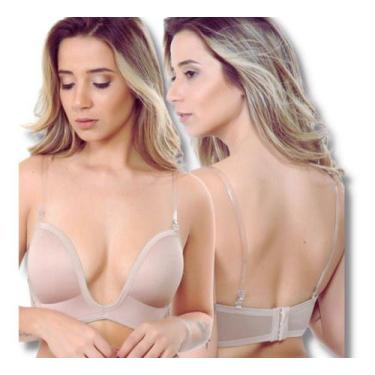 Imagem de Sutiã Decote U Profundo Com  Bojo Efeito E Alça Silicone - Mi Amore, G