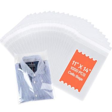 Imagem de joybest 1000 peças – 28 x 35 centímetros Sacos de celofane transparente resselável, saco de polipropileno autovedante de plástico para camisetas, fotos, documentos, impressões
