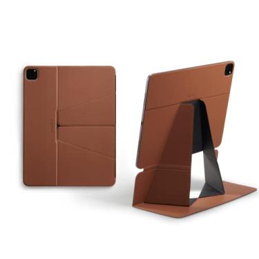 Imagem de MOFT Suporte ajustável para tablet para mesa, capa magnética de couro com vários ângulos de visualização, despertar/hibernar automaticamente, compatível com iPad Pro de 12,9 polegadas 2022/2021/2020