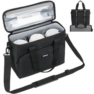 Imagem de Bolsa térmica para entrega de 3 xícaras com alça de ombro, tampa com zíper, divisores ajustáveis reutilizáveis para bebidas e viagens ao ar livre