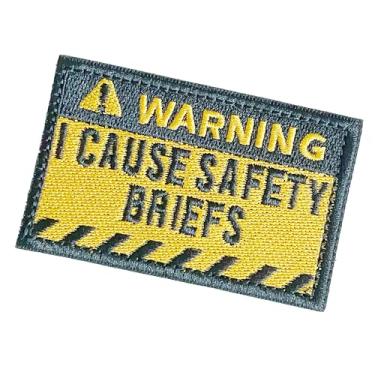Imagem de Adesivos engraçados – Warning I Cause Safety Briefs, bordado tático moral patch para mochila arreios de cães coletes militares jaquetas jeans chapéus (amarelo)