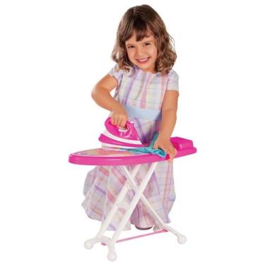 Imagem de Ferro de Passar Roupa com Tábua Infantil Brinquedo Rosa - NLQT, Tabua 