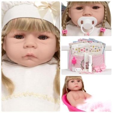 Imagem de Bebê Reborn Abigail Corpo de Vinil 46cm Com Bolsa 20 Itens - Cegonha R