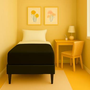 Imagem de Base Cama Box Colchão Dobrável Desmontável Solteiro Fácil de Montar Reforçado 88x188 (Preto)