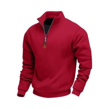 Imagem de Moletom Masculino De Fleece Com Zíper Frontal, Manga Longa, Confortáve