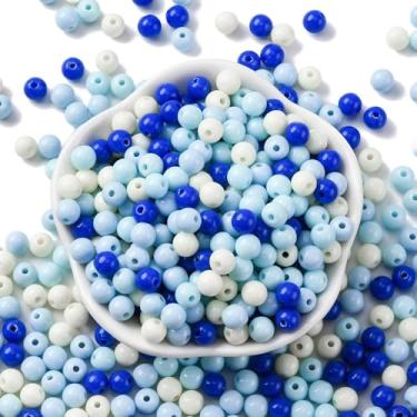 Imagem de Contas de acrílico opacas de 10 g espaçador redondo sortido de cores sólidas contas soltas para pulseiras, colares, brincos, artesanato, joias, suprimentos para fabricação de joias, cerca de 90 peças