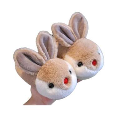 Imagem de Pantufas De Inverno Para Meninas Com Estampa De Coelho Em Algodão Aque