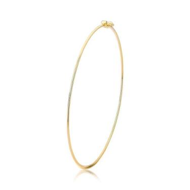 Imagem de Argola Pulseira feminina fio oval com fecho Ouro 10k - MAEHLER Arte Em
