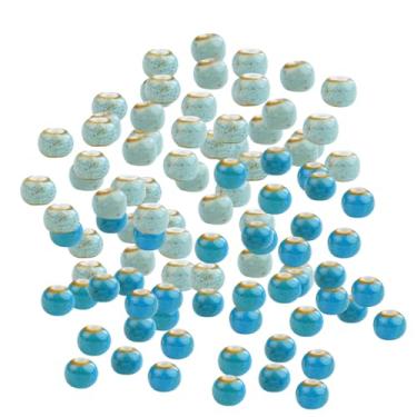 Imagem de MaryLavender Miçangas de porcelana redondas de cerâmica espaçador de porcelana kit de contas para artesanato DIY joias pulseira colar fazer artesanato DIY para mulheres acima de 12 anos de idade 100