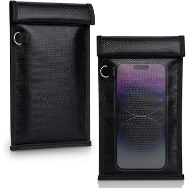 Imagem de Faraday Bolsas para telefones e chaves de carro, bloqueio de sinal, bloqueador de sinal de celular, bloqueador de sinal para celular, WiFi/RFID/GPS, preto