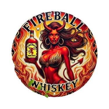 Imagem de Placa De Metal Vintage Com Arte Pin-Up De Mulher Diabólica De Cabelo V