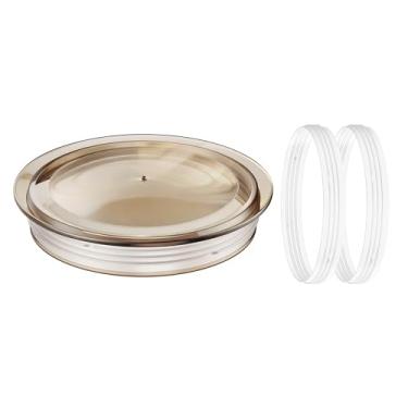 Imagem de COOL KNIGHT Tampa interna transparente de substituição atualizada com 2 anéis de vedação de silicone para moedor elétrico, compatível com M150B, M150H