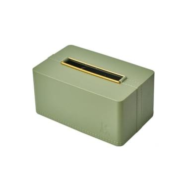 Imagem de Porta-toalhas de papel doméstico imitação de couro granulado dispensador de guardanapo caixa de armazenamento de lenços de bancada caixa de lenços recipiente de lenços