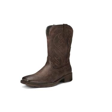 Imagem de TruVeld Botas de cowboy masculinas de bico quadrado Vaqueras Para Hombre Western Boots, Marrom, 45