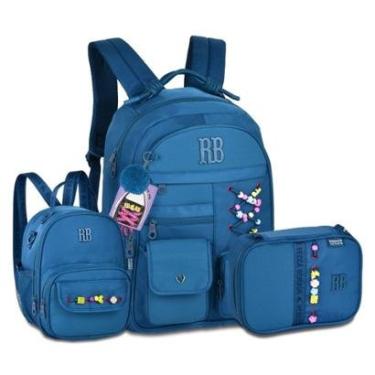 Imagem de Mochila com Lancheira e Estojo Cadarços Rebecca Bonbon-Feminino