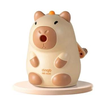 Imagem de Afiador De Lápis Manual Tema Capivara Para Crianças Artistas Estudante