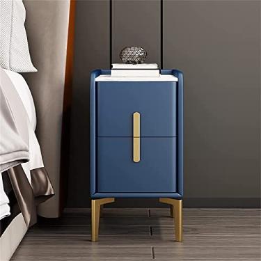 Imagem de Mesa de cabeceira de madeira preta, suporte para quarto, branco, moderno, mini armário de cabeceira com 2 gavetas, cinza, leve, luxuoso, ultra-estreito, couro italiano, armário de cabeceira 35 x 40 x