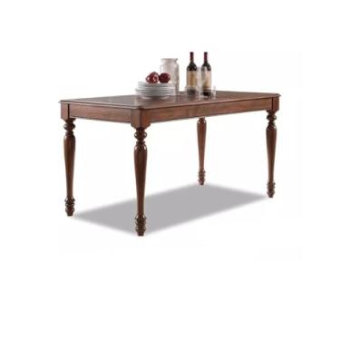 Imagem de Mesa de jantar toda em madeira maciça, mesa de jantar simples de 119 cm, mesa de jantar doméstica, mesa de escritório, sala de estar, mesa de recepção, mesa de cozinha moderna