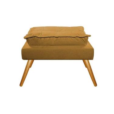 Imagem de Puff Opala Palito Mel Suede Mostarda - Doce Sonho Móveis