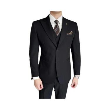 Imagem de Terno Formal Slim-fit Estilo Coreano Em Três Peças Para Casamento, Ter