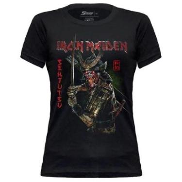 Imagem de Camiseta Stamp Baby Look de Banda Iron Maiden em Algodão Gola Redonda Oficial-Feminino