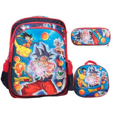Imagem de Kit Mochila Infantil + Lancheira + Estojo Menino Creche - Plike