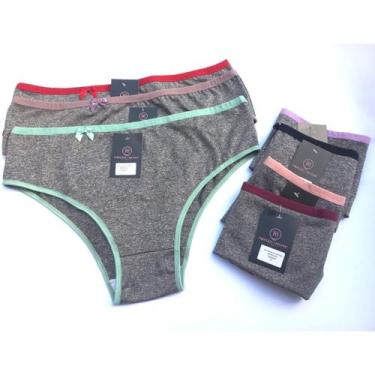 Imagem de Calcinha poliéster mescla Monaliza plus size tamanhos 46/48/50/52/54/5