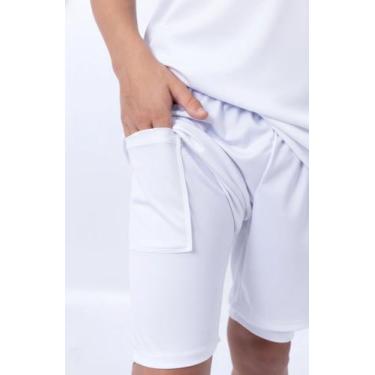 Imagem de Shorts Multiesporte Infantil Juvenil 2 Em 1 - Nicktoia, Branco, 14
