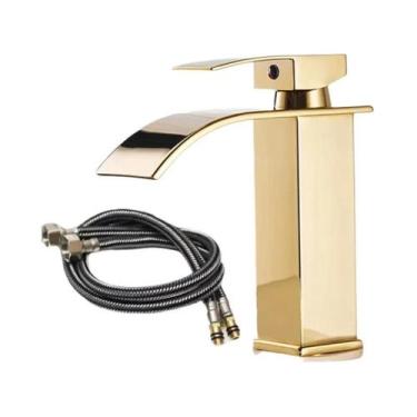 Imagem de Pia De Lavabo Em Aço Inoxidável Preto Com Tubo De Entrada De Água Quen