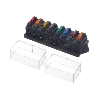 Imagem de Caixa De Fusíveis Automotiva 12V 24V Com 4, 6, 8 Ou 12 Vias, Caixa De 