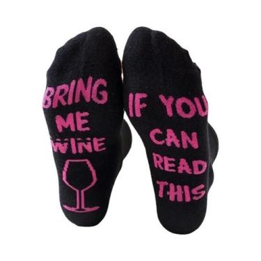 Imagem de Meias Personalizadas Masculinas Com Estampa De Vinho, Para Outono, Pri