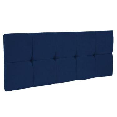 Imagem de Cabeceira Painel Nina para Cama Box Casal 160 cm Suede Azul Marinho - 