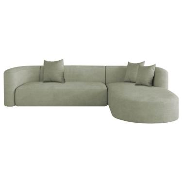 Imagem de Sofá Modular Celinne Luxuoso Sala De Estar Decoração Luxo 265cm Bouclé Verde Oliva