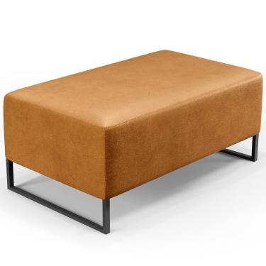 Imagem de Puff Sala De Estar Cléo Base Ferro 90 Cm Couríssimo Whisky