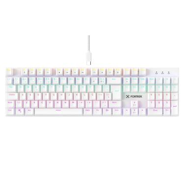 Imagem de Teclado Mecânico Gravity 100% RGB USB-C Switch Red Branco Fortrek