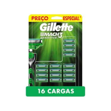 Imagem de Carga para Aparelho de Barbear Gillette - Mach3 Sensitive 16 Cargas